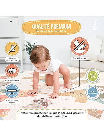 Alfombra plegable bebés, reversible e impermeable, espuma 180 x 150 x 1 CASTLE| SUPERBE BEBE