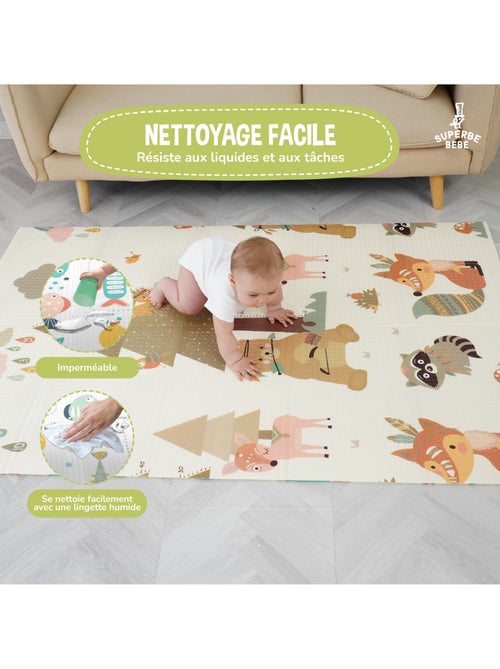 Alfombra plegable bebés, reversible e impermeable, de espuma - 180 x 120 x 1 - INDIANS| SUPERBE BEBE - Kiabi Alfombra plegable bebés, reversible e impermeable, de espuma - 180 x 120 x 1 - INDIANS| SUPERBE BEBE - Kiabi