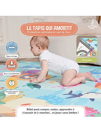 Alfombra plegable bebés, reversible e impermeable, espuma 180 x 150 x 1 CASTLE| SUPERBE BEBE