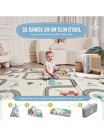 Alfombra plegable bebés, reversible e impermeable, espuma 180 x 150 x 1 CASTLE| SUPERBE BEBE