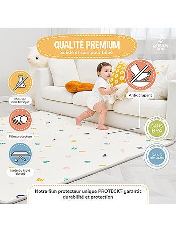 Alfombra plegable bebés, reversible e impermeable, espuma 180 x 150 x 1 CASTLE| SUPERBE BEBE