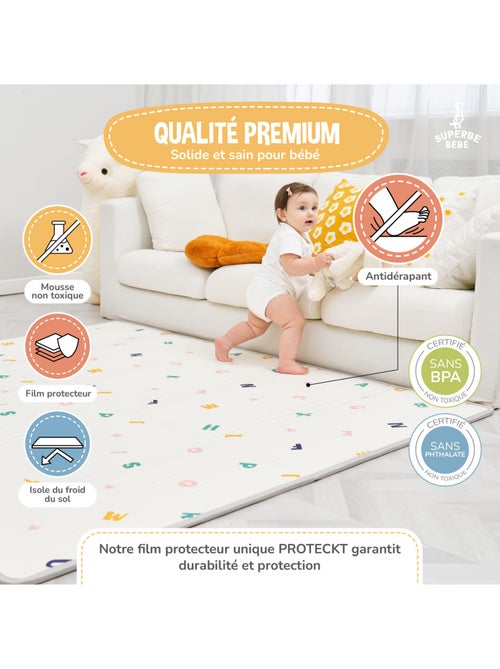 Alfombra plegable bebés, reversible e impermeable, espuma - 180 x 150 x 1 - ROAD | SUPERBE BEBE - Kiabi Alfombra plegable bebés, reversible e impermeable, espuma - 180 x 150 x 1 - ROAD | SUPERBE BEBE - Kiabi