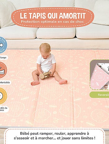 Alfombra plegable bebés, reversible e impermeable, espuma 180 x 150 x 1 CASTLE| SUPERBE BEBE