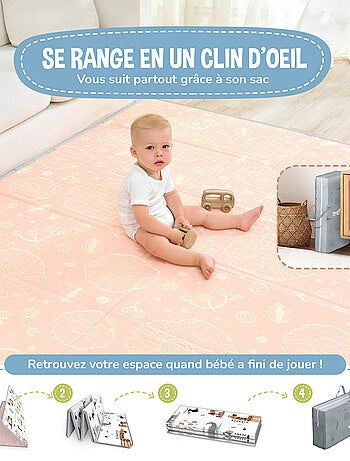 Alfombra plegable bebés, reversible e impermeable, espuma 180 x 150 x 1 CASTLE| SUPERBE BEBE