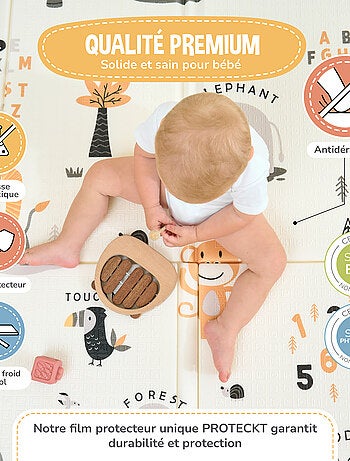 Alfombra plegable bebés, reversible e impermeable, espuma 180 x 150 x 1 CASTLE| SUPERBE BEBE