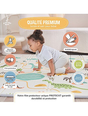 Alfombra plegable bebés, reversible e impermeable, espuma 180 x 150 x 1 CASTLE| SUPERBE BEBE