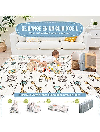 Alfombra plegable bebés, reversible e impermeable, espuma 180 x 150 x 1 CASTLE| SUPERBE BEBE
