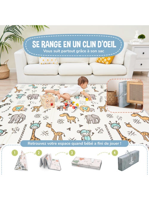 Alfombra plegable bebés, reversible e impermeable, espuma - 200 x 180 x 1,5 - FOX | SUPERBE BEBE - Kiabi Alfombra plegable bebés, reversible e impermeable, espuma - 200 x 180 x 1,5 - FOX | SUPERBE BEBE - Kiabi