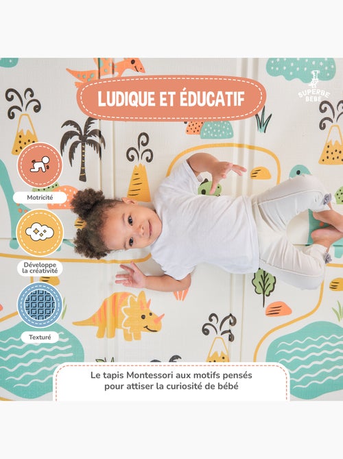Alfombra plegable bebés, reversible e impermeable, espuma 180 x 120 x 1 DINO | SUPERBE BEBE - Kiabi Alfombra plegable bebés, reversible e impermeable, espuma 180 x 120 x 1 DINO | SUPERBE BEBE - Kiabi