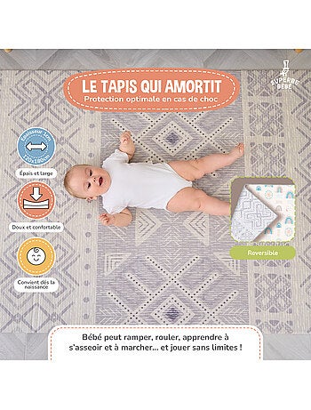 Alfombra plegable bebés, reversible e impermeable, espuma 180 x 150 x 1 CASTLE| SUPERBE BEBE
