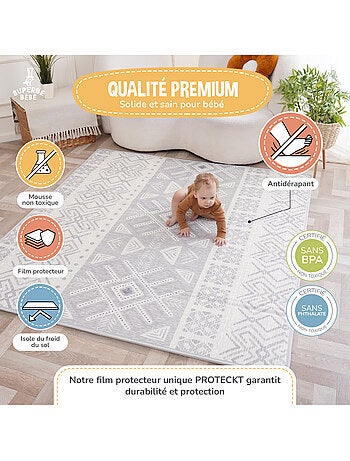 Alfombra plegable bebés, reversible e impermeable, espuma 180 x 150 x 1 CASTLE| SUPERBE BEBE