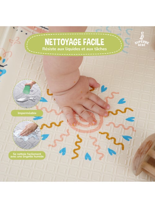 Alfombra plegable bebés, reversible e impermeable, espuma 180 x 120 x 1 NORDIC | SUPERBE BEBE - Kiabi Alfombra plegable bebés, reversible e impermeable, espuma 180 x 120 x 1 NORDIC | SUPERBE BEBE - Kiabi