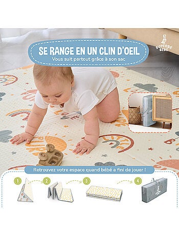 Alfombra plegable bebés, reversible e impermeable, espuma 180 x 150 x 1 CASTLE| SUPERBE BEBE