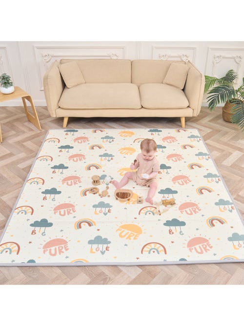 Alfombra plegable bebés, reversible e impermeable, espuma 180 x 120 x 1 PURE BIG LOVE | SUPERBE BEBE - Kiabi Alfombra plegable bebés, reversible e impermeable, espuma 180 x 120 x 1 PURE BIG LOVE | SUPERBE BEBE - Kiabi