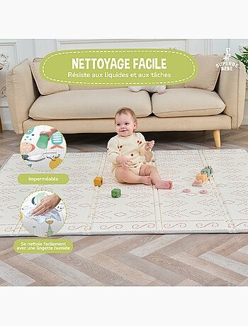 Alfombra plegable bebés, reversible e impermeable, espuma 180 x 150 x 1 CASTLE| SUPERBE BEBE