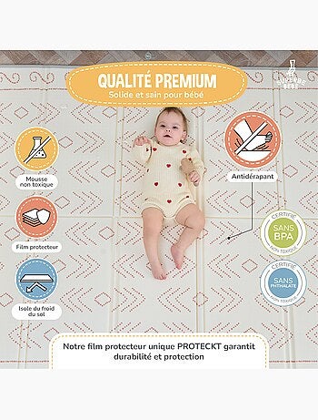 Alfombra plegable bebés, reversible e impermeable, espuma 180 x 150 x 1 CASTLE| SUPERBE BEBE