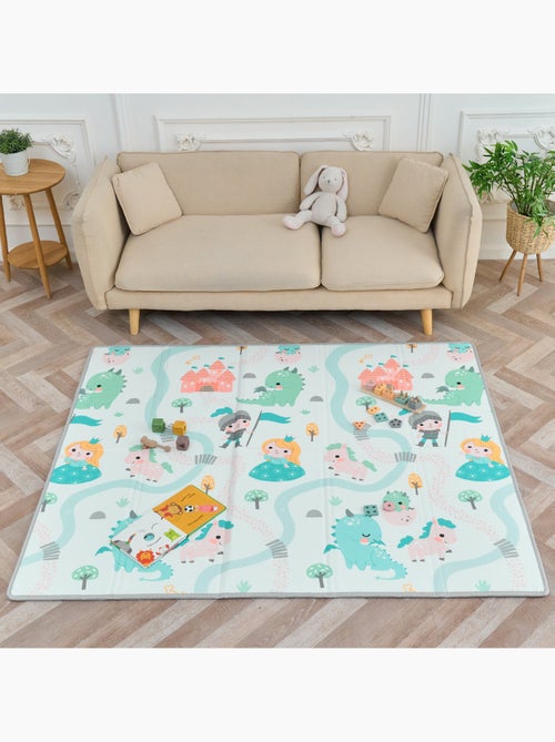 Alfombra plegable bebés, reversible e impermeable, espuma 180 x 150 x 1 CASTLE| SUPERBE BEBE - Kiabi