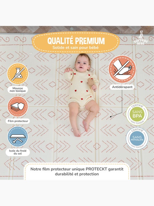 Alfombra plegable bebés, reversible e impermeable, espuma 180 x 150 x 1 CASTLE| SUPERBE BEBE - Kiabi