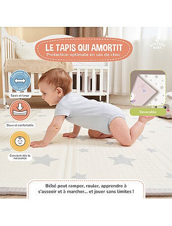 Alfombra plegable bebés, reversible e impermeable, espuma 180 x 150 x 1 CASTLE| SUPERBE BEBE