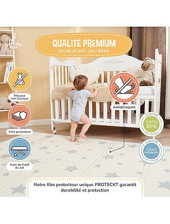Alfombra plegable bebés, reversible e impermeable, espuma 180 x 150 x 1 CASTLE| SUPERBE BEBE