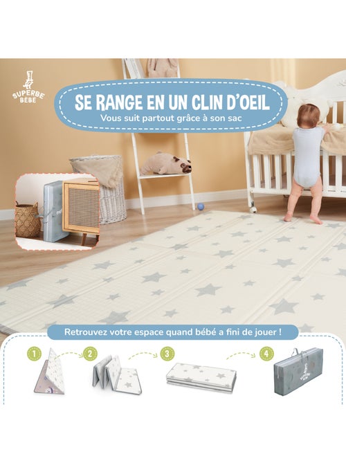 Alfombra plegable bebés, reversible e impermeable, espuma 180 x 150 x 1 PINK PANDA | SUPERBE BEBE - Kiabi Alfombra plegable bebés, reversible e impermeable, espuma 180 x 150 x 1 PINK PANDA | SUPERBE BEBE - Kiabi