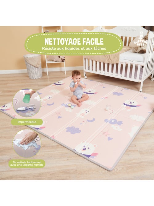 Alfombra plegable bebés, reversible e impermeable, espuma 180 x 150 x 1 PINK PANDA | SUPERBE BEBE - Kiabi Alfombra plegable bebés, reversible e impermeable, espuma 180 x 150 x 1 PINK PANDA | SUPERBE BEBE - Kiabi