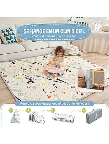 Alfombra plegable bebés, reversible e impermeable, espuma 180 x 150 x 1 CASTLE| SUPERBE BEBE