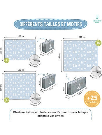 Alfombra plegable bebés, reversible e impermeable, espuma 180 x 150 x 1 CASTLE| SUPERBE BEBE