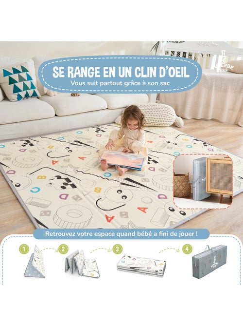 Alfombra plegable bebés, reversible e impermeable, espuma 180 x 150 x 1 RAINBOW SKY | SUPERBE BEBE - Kiabi Alfombra plegable bebés, reversible e impermeable, espuma 180 x 150 x 1 RAINBOW SKY | SUPERBE BEBE - Kiabi