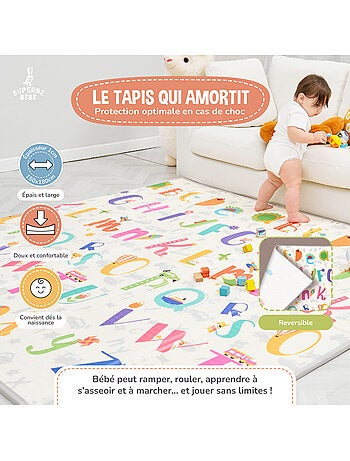 Alfombra plegable bebés, reversible e impermeable, espuma 180 x 150 x 1 CASTLE| SUPERBE BEBE