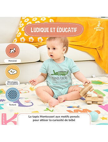 Alfombra plegable bebés, reversible e impermeable, espuma 180 x 150 x 1 CASTLE| SUPERBE BEBE