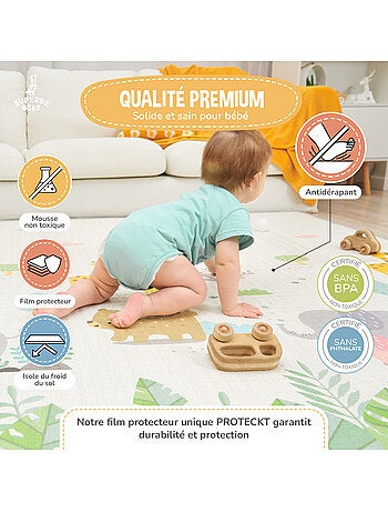 Alfombra plegable bebés, reversible e impermeable, espuma 180 x 150 x 1 CASTLE| SUPERBE BEBE