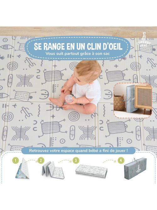 Alfombra plegable bebés, reversible e impermeable, espuma 200 x 180 x 1,5 PTEROGLYPHE | SUPERBE BEBE - Kiabi Alfombra plegable bebés, reversible e impermeable, espuma 200 x 180 x 1,5 PTEROGLYPHE | SUPERBE BEBE - Kiabi