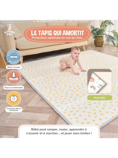 Alfombra plegable bebés, reversible e impermeable, espuma 200x180x1,5 PURE BIG LOVE SUPERBE BEBE - Kiabi Alfombra plegable bebés, reversible e impermeable, espuma 200x180x1,5 PURE BIG LOVE SUPERBE BEBE - Kiabi
