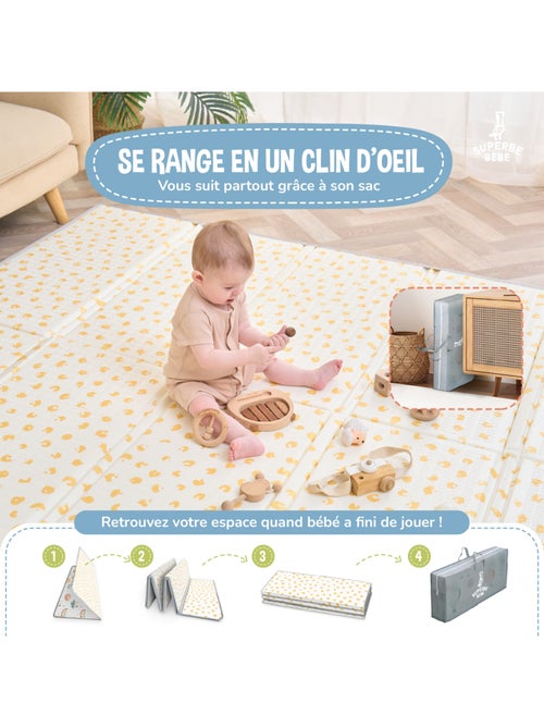 Alfombra plegable bebés, reversible e impermeable, espuma 200x180x1,5 PURE BIG LOVE SUPERBE BEBE - Kiabi Alfombra plegable bebés, reversible e impermeable, espuma 200x180x1,5 PURE BIG LOVE SUPERBE BEBE - Kiabi