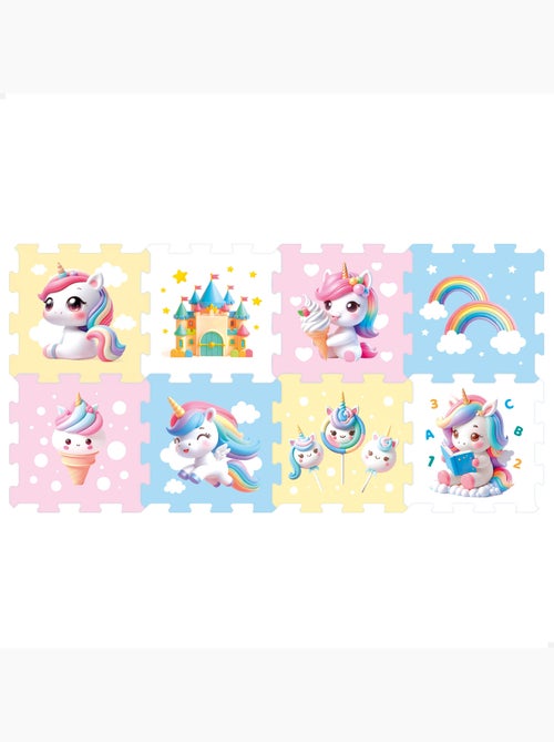 Alfombra puzle bebés unicornio 8 piezas goma eva c'baby - Kiabi