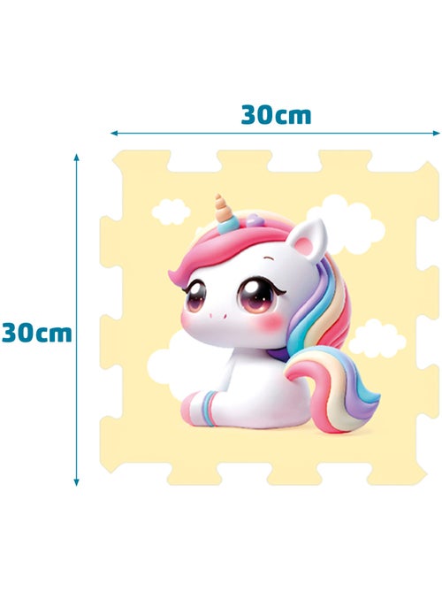 Alfombra puzle bebés unicornio 8 piezas goma eva c'baby - Kiabi