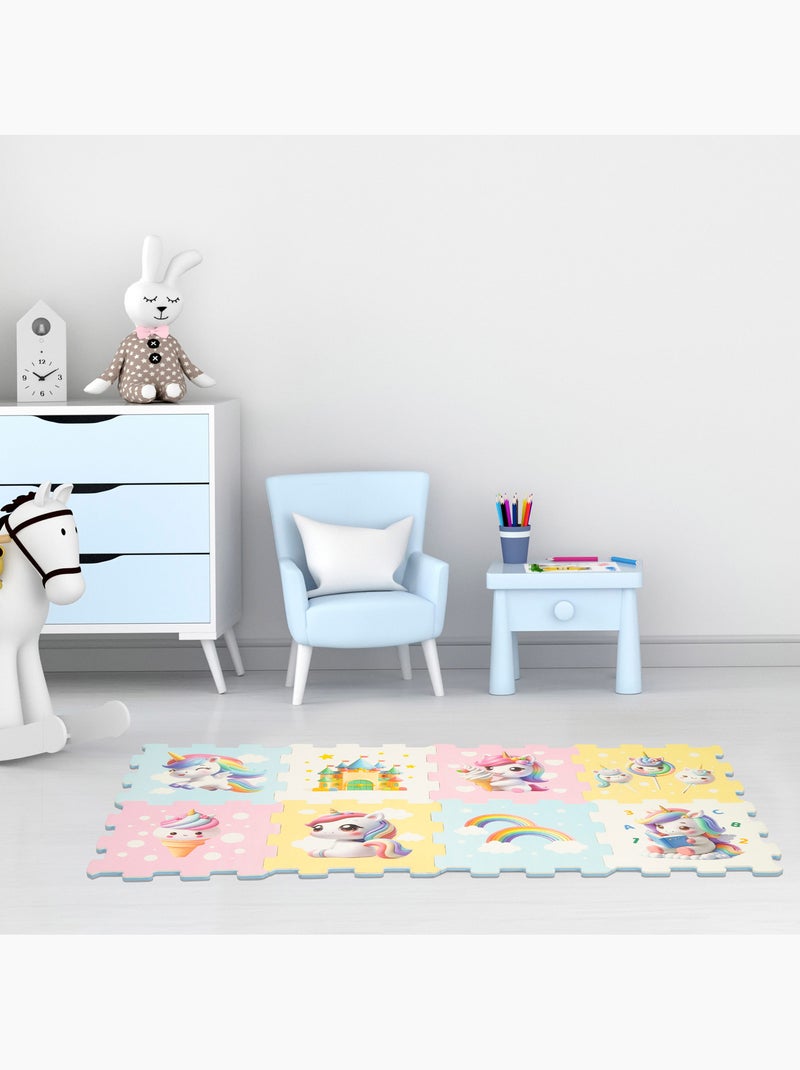 Alfombra puzle bebés unicornio 8 piezas goma eva c'baby N/D - Kiabi