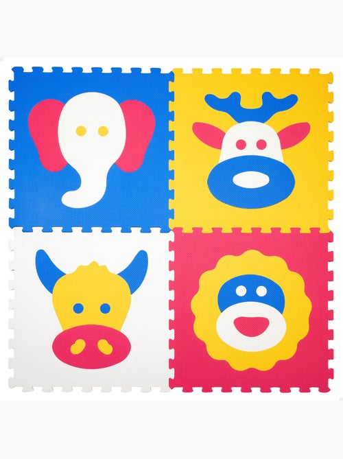 Alfombra puzzle bebés animales 4 piezas gomaespuma c'baby - Kiabi