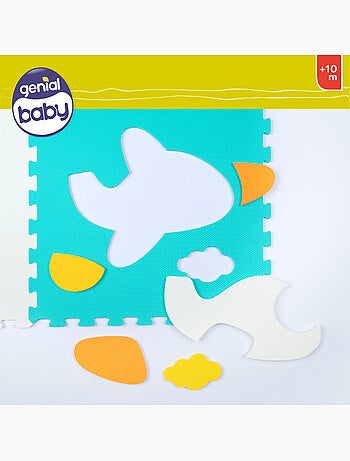 Alfombra puzzle bebés vehículos 4 piezas gomaespuma c'baby