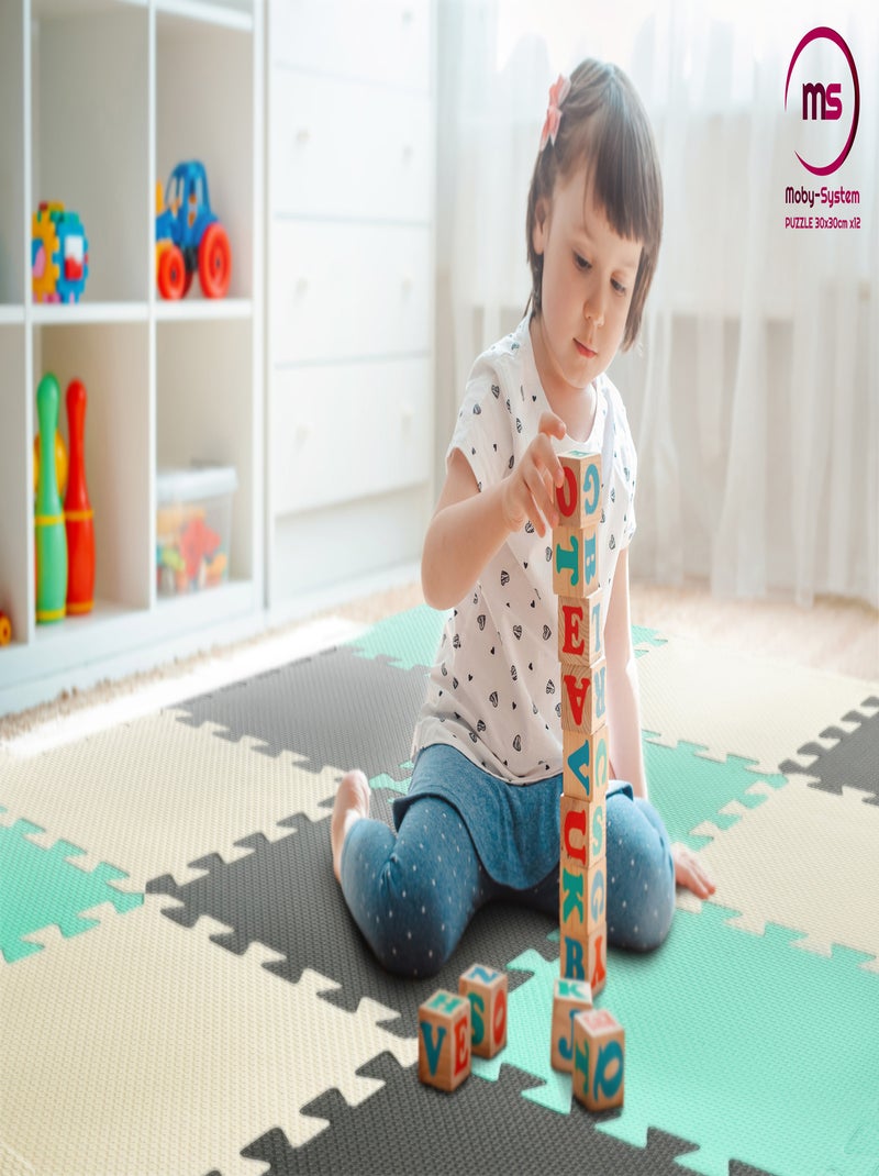 Alfombra puzzle espuma EVA 120x90 cm reversible bebé infantil 1,2 cm antideslizante educativa niños! Multicolor - Kiabi