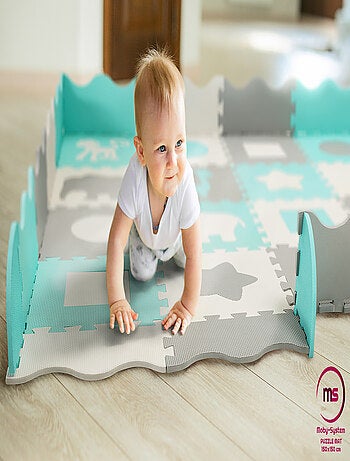 Alfombra puzzle EVA 150x150 cm 16 piezas bebé antideslizante impermeable desde 0 meses