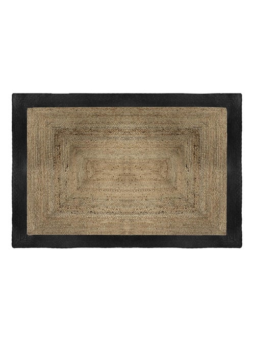 Alfombra rectangular de yute con borde de color - Kiabi