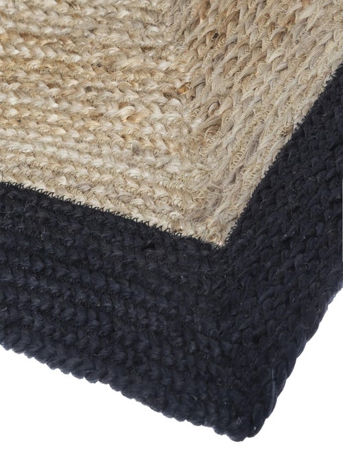 Alfombra rectangular de yute con borde de color - Kiabi