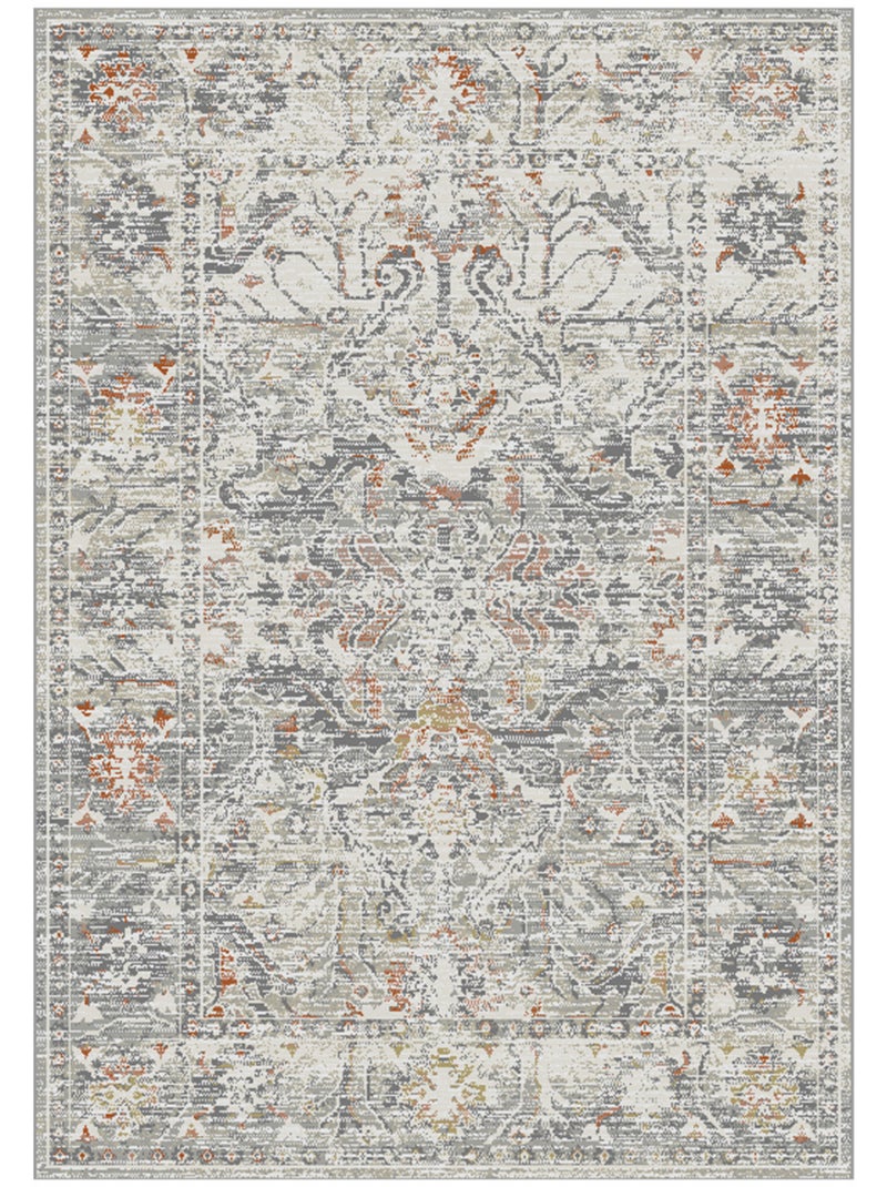 Alfombra rectangular decorativa estilo persa vintage BYZANCE 160 x 230 cm Future Home Beige/Negro - Kiabi