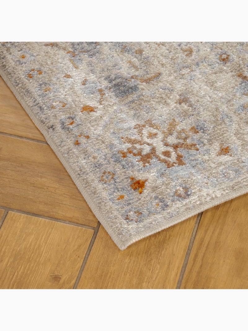Alfombra rectangular decorativa estilo persa vintage BYZANCE 160 x 230 cm Future Home Beige/Negro - Kiabi