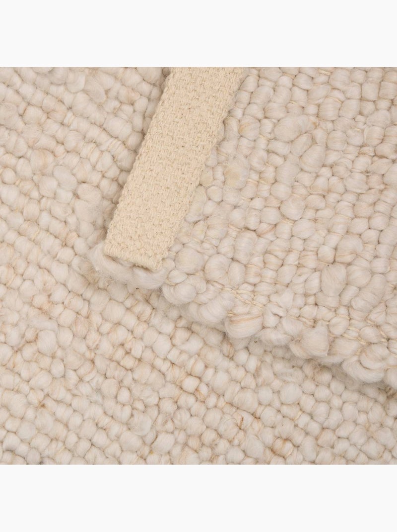 Alfombra rectangular efecto lana Beige - Kiabi