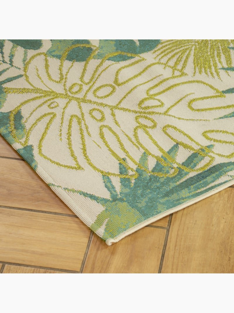 Alfombra rectangular TROPICA interior exterior 120 x 170 cm polipropileno Future Home Crudo/Verde - Kiabi