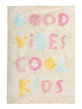 Alfombra rectangular tufted "Good Vibes Cool Kids