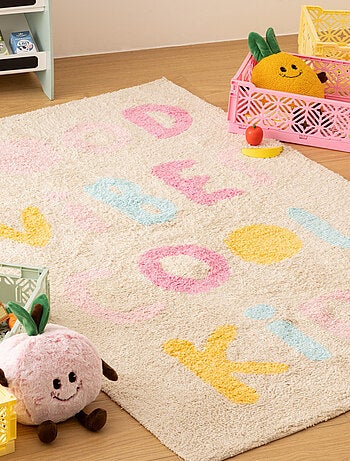 Alfombra rectangular tufted "Good Vibes Cool Kids